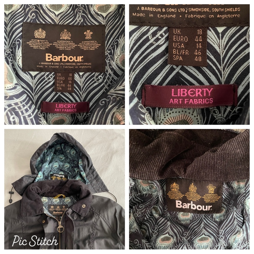 BARBOUR LIBERTY BEADNELL WAX COTTON HOODED JACKET, EUC. US 14 UK 18 - Picture 14 of 16